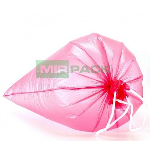 Пакеты для мусора с завязками 35 л, 18 мкм, 15 шт, ПНД, красные - Вид 4